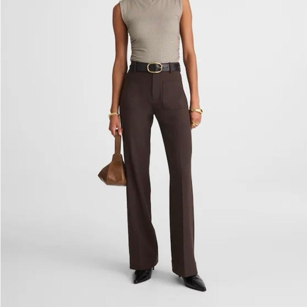 NWT Madewell High-Rise Stretch Twill Bootcut Trouser Pants Molasses Brown Size 8